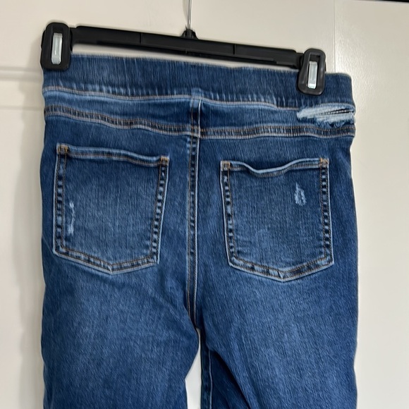SPANX Denim Skinny Jeans Pants Raw Hem Pull On Medium Wash Denim 18511 XSmall - Picture 7 of 13
